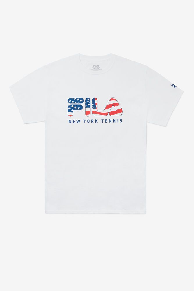 Fila Tričko Panske Nyc Flag Biele - VROXE8276